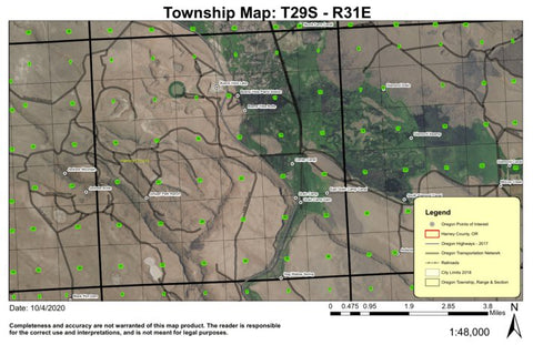 Buena Vista Butte T29S R31E Township Map Preview 1