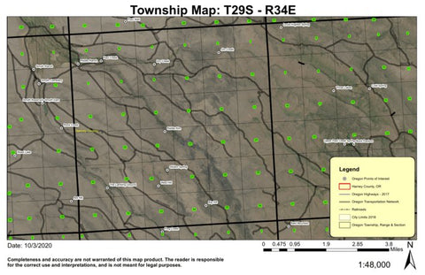 Riddle Rim T29S R34E Township Map Preview 1