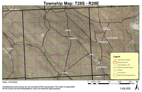 Round Butte T28S R29E Township Map Preview 1