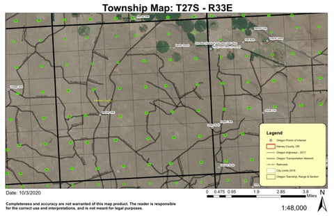 Kegler Butte T27S R33E Township Map Preview 1