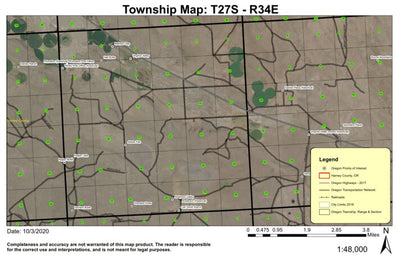 Virginia Valley T27S R34E Township Map Preview 1