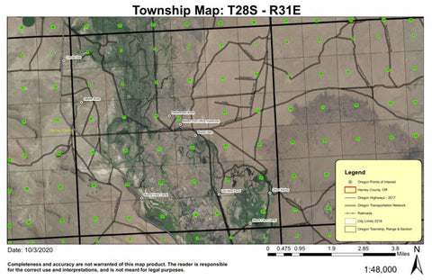 Saddle Butte T28S R31E Township Map Preview 1