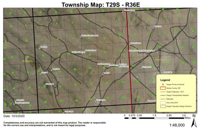 Neals Hill T29S R36E Township Map Preview 1