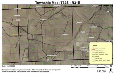 LaVoy Lakes T32S R31E Township Map Preview 1