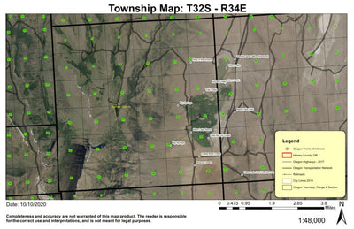 Big Springs T32S R34E Township Map Preview 1