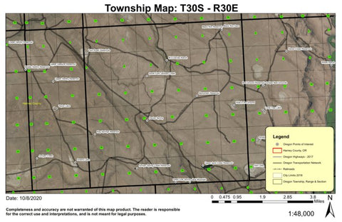 Jack Mountain T30S R30E Township Map Preview 1
