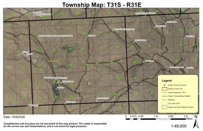Walls Lake T31S R31E Township Map Preview 1