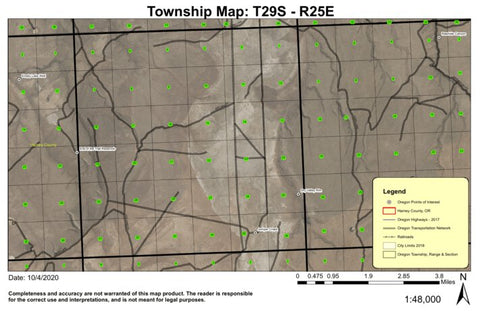 Dry Valley Rim T29S R25E Township Map Preview 1