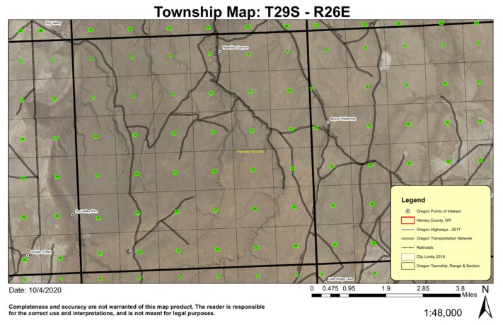 Rawhide Canyon T29S R26E Township Map by Super See Services | Avenza Maps