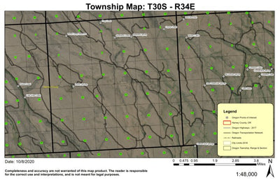 Shepherd Creek T30S R34E Township Map Preview 1