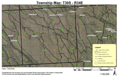 Shepherd Creek T30S R34E Township Map Preview 1