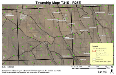 Bacon Camp T31S R25E Township Map Preview 1
