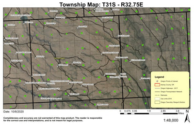 Krumbo Mountain T31S R32.75E Township Map Preview 1