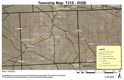 Augustine Canyon T31S R29E Township Map Preview 1