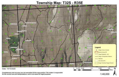 Mann Lake T32S R35E Township Map Preview 1