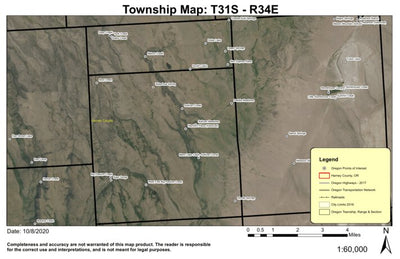 Kiger Gorge T31S R34E Township Map Preview 1