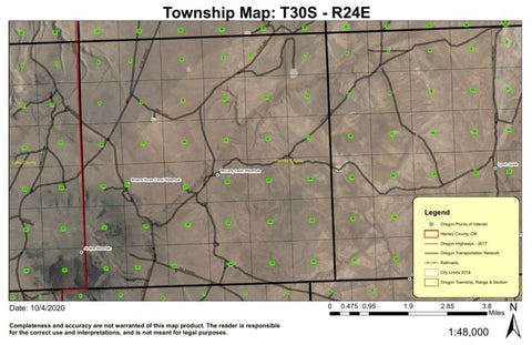 Juniper Mountain T30S R24E Township Map Preview 1