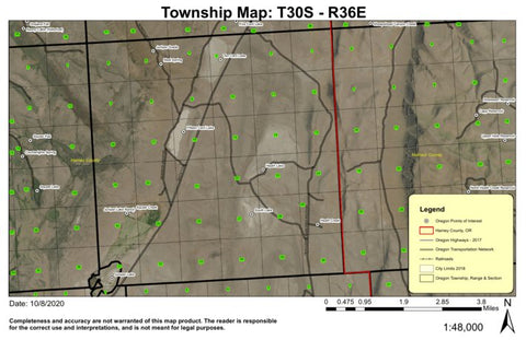Squaw Creek T30S R36E Township Map Preview 1