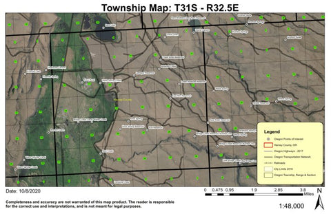 Bridge Creek T31S R32.5E Township Map Preview 1