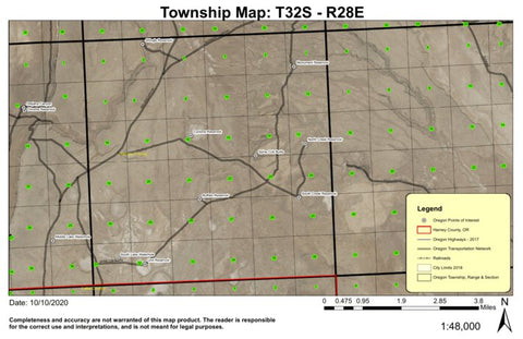 Spine Cob Butte T32S R28E Township Map Preview 1