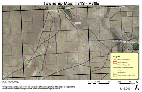 Berdugo T34S R30E Township Map Preview 1