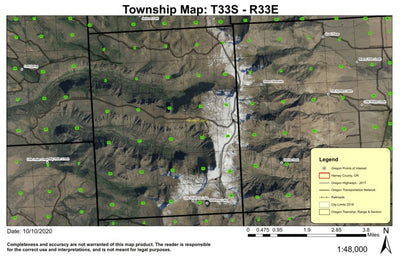 Wildhorse Lake T33S R33E Township Map Preview 1