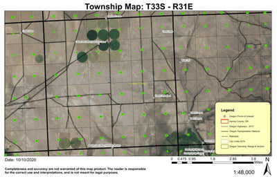 Catlow T33S R31E Township Map Preview 1