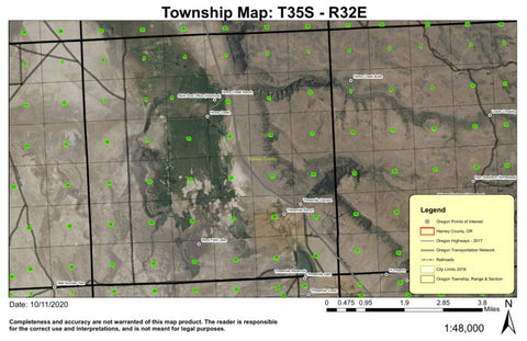 Three Mile Reservoir T35S R32E Township Map Preview 1