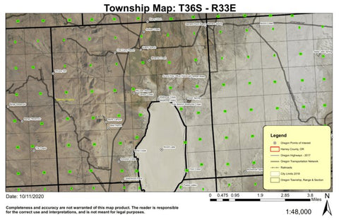 Alvord Lake T36S R33E Township Map Preview 1