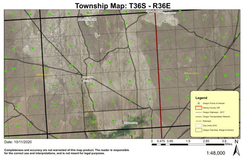 Whitehorse Valley T36S R36E Township Map Preview 1