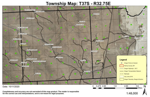 Alvord Peak T37S R32.75E Township Map Preview 1