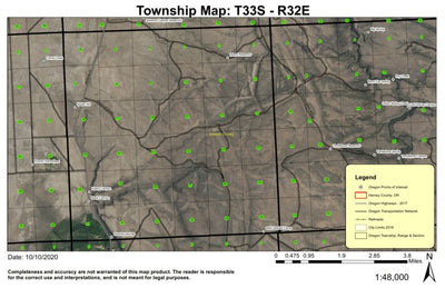 Butler Hill T33S R32E Township Map Preview 1