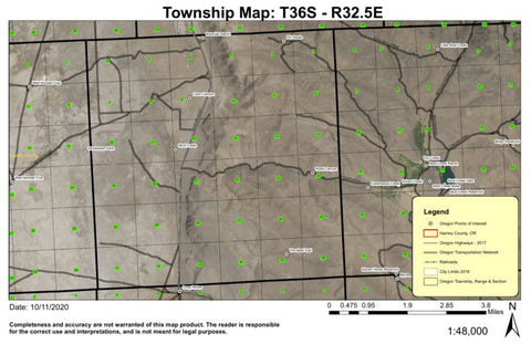 Skull Creek T36S R32.5E Township Map Preview 1