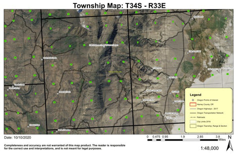 Wildhorse Canyon T34S R33E Township Map Preview 1