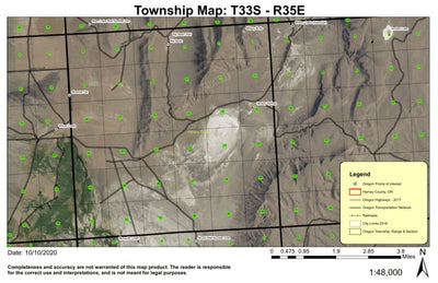 Mickey Butte T33S R35E Township Map Preview 1