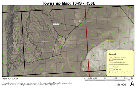 Pipeline Well T34S R36E Township Map Preview 1