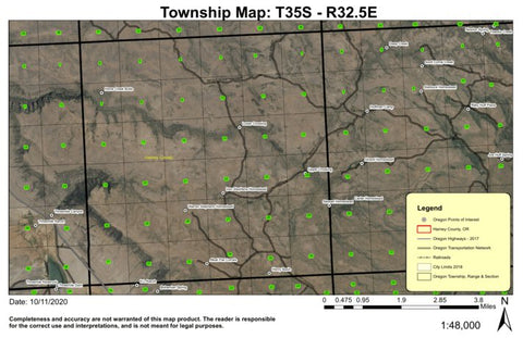 Home Creek Butte T35S R32.5E Township Map Preview 1