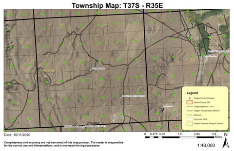 Red Lookout Butte T37S R35E Township Map Preview 1