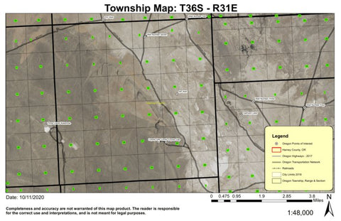 Coyote Gap T36S R31E Township Map Preview 1