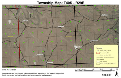 Sage Hen Flats T40S R29E Township Map Preview 1