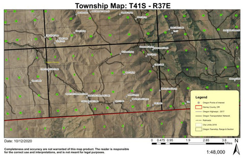Cottonwood Creek T41S R37E Township Map Preview 1