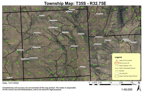 Eusabio Ridge T35S R32.75E Township Map Preview 1