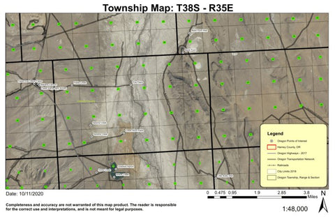 Secena CreekT38S R35E Township Map Preview 1