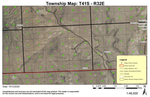 Twin Peak T41S R32E Township Map Preview 1
