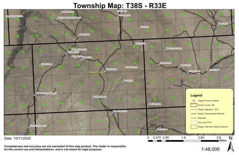 Mahogany Rim T38S R33E Township Map Preview 1