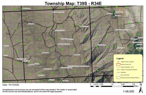 Domingo Pass T39S R34E Township Map Preview 1