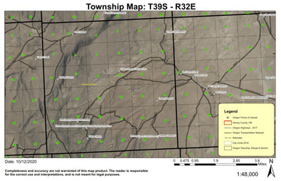 Antelope Guzzler T39S R32E Township Map Preview 1