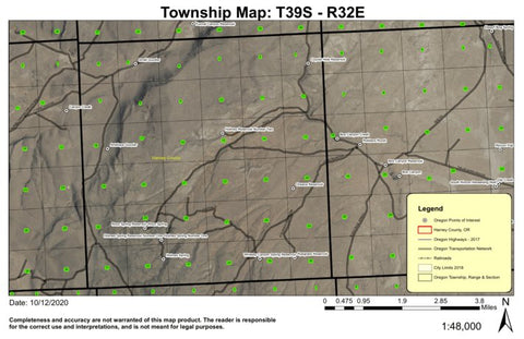 Antelope Guzzler T39S R32E Township Map Preview 1