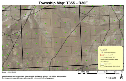 Catlow Valley T35S R30E Township Map Preview 1