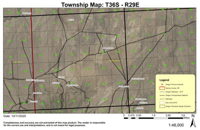 Rattlesnake Butte T36S R29E Township Map Preview 1